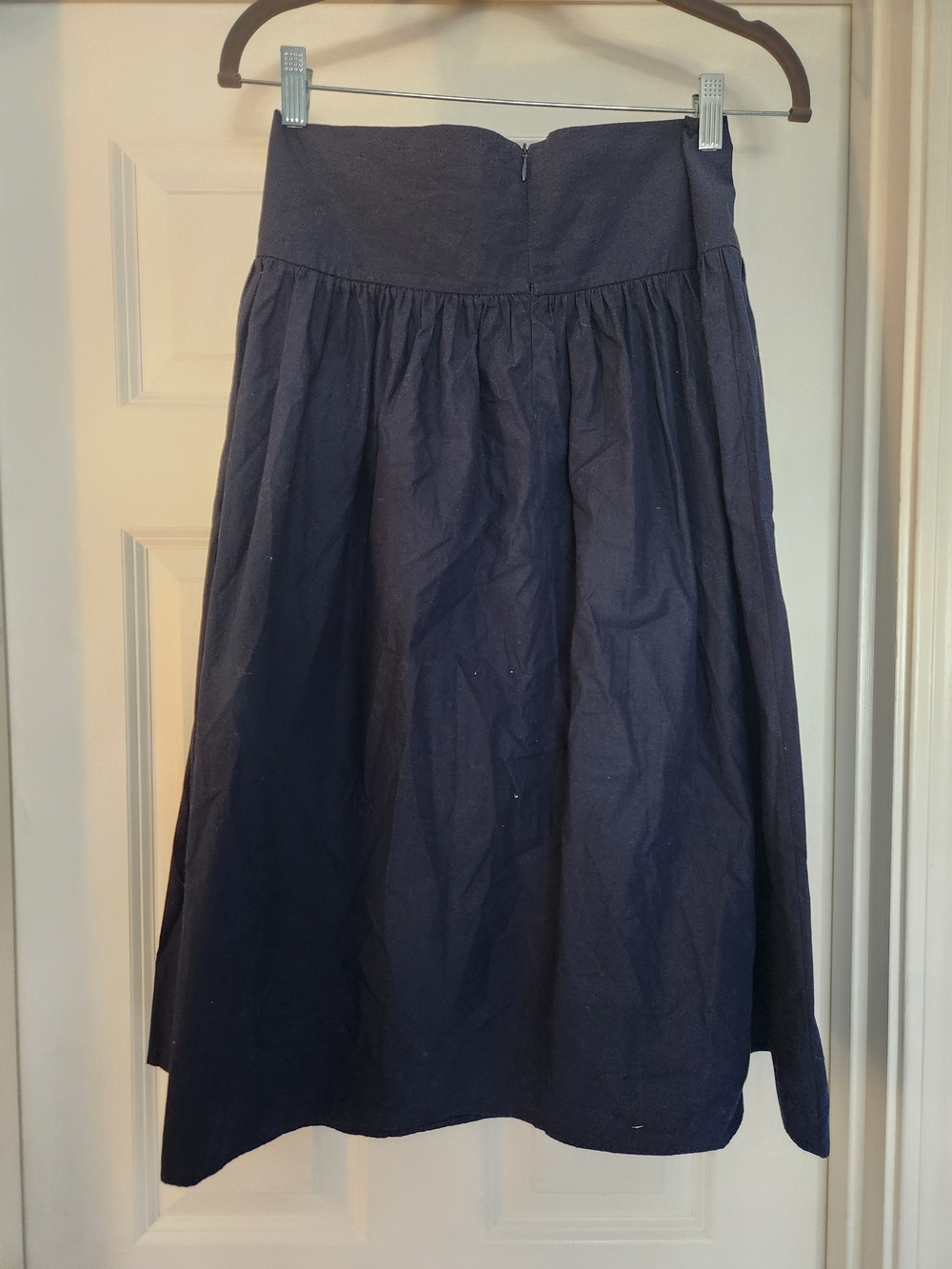 Zara Navy Lace-Up Waist A-Line Skirt - Picture 4 of 4